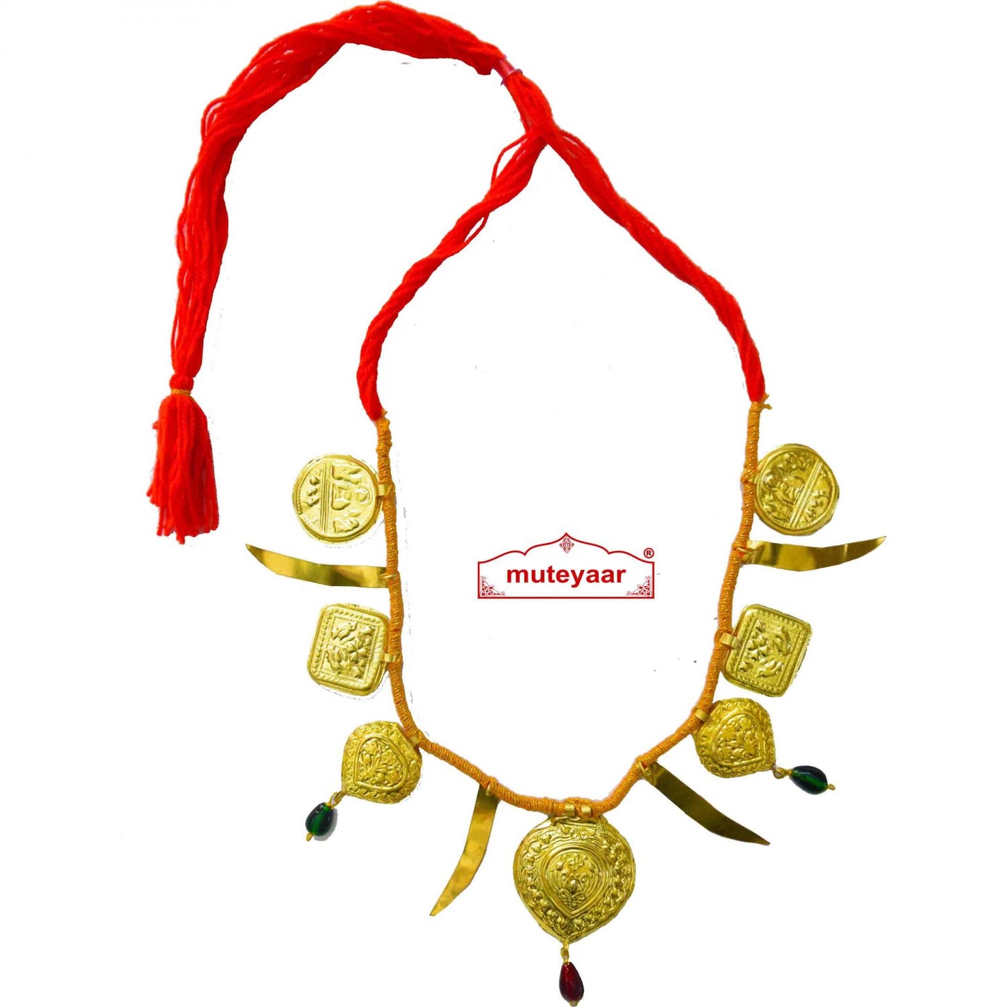 Talwar Taweet Golden Haar – Handicraft Punjabi Necklace for Giddha Bhangra