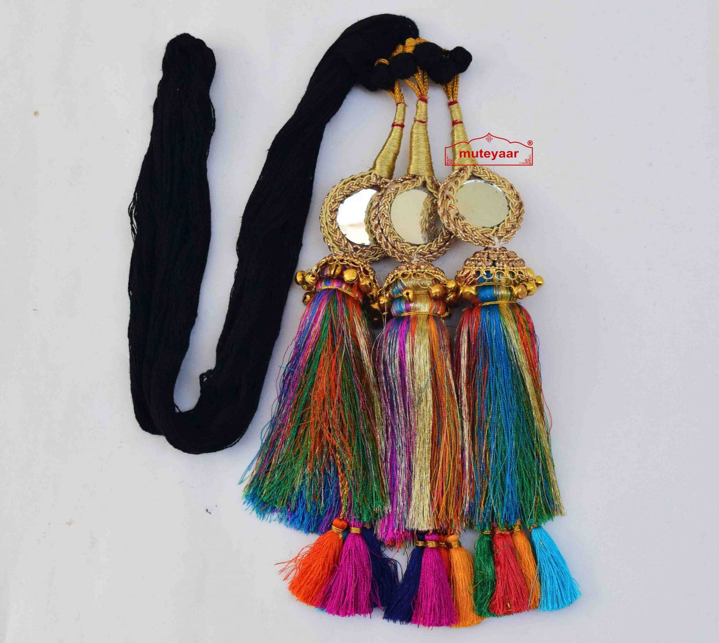 Multicolour Punjabi Paranda with Mirrors & Lotans – Heavy Duty Party Tassels from Patiala