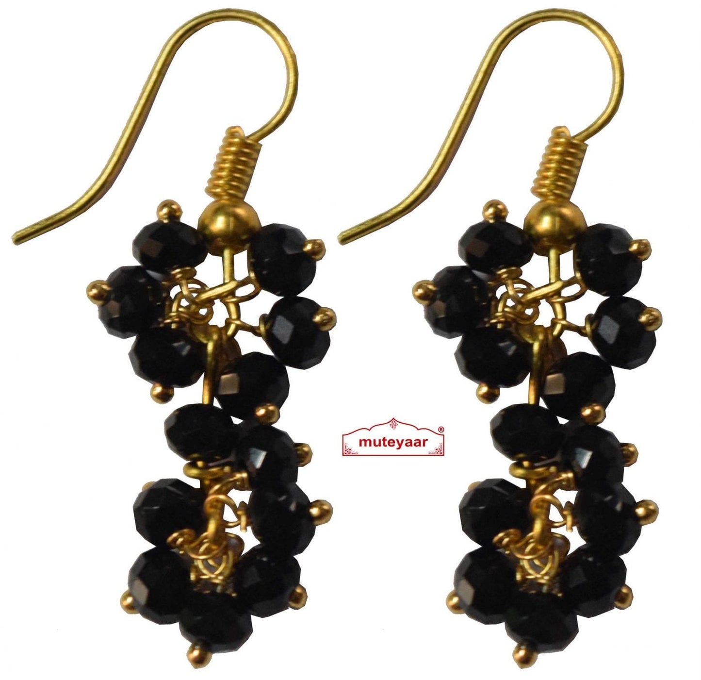 2 Step Crystal Jhumki Earrings – Handmade All Colours Available 2 Inch