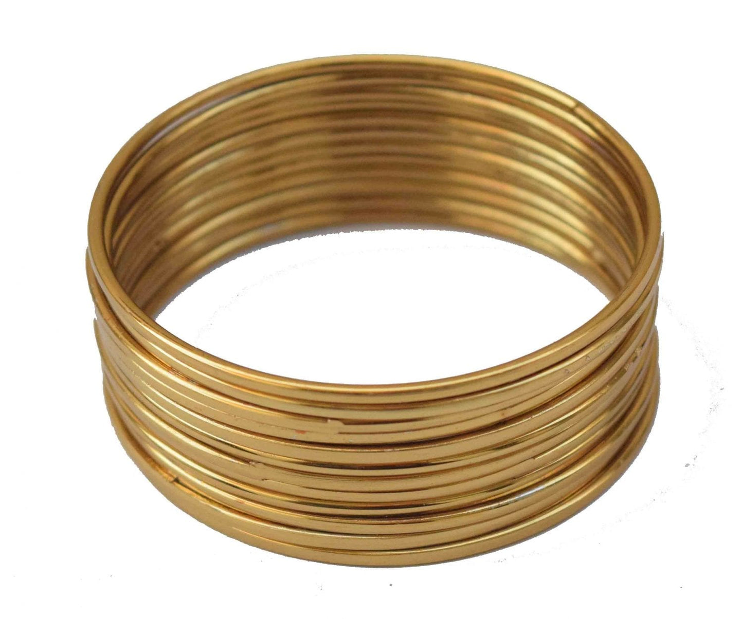 Plain Golden Bangles Set of 12 Pieces BN158 – All Sizes
