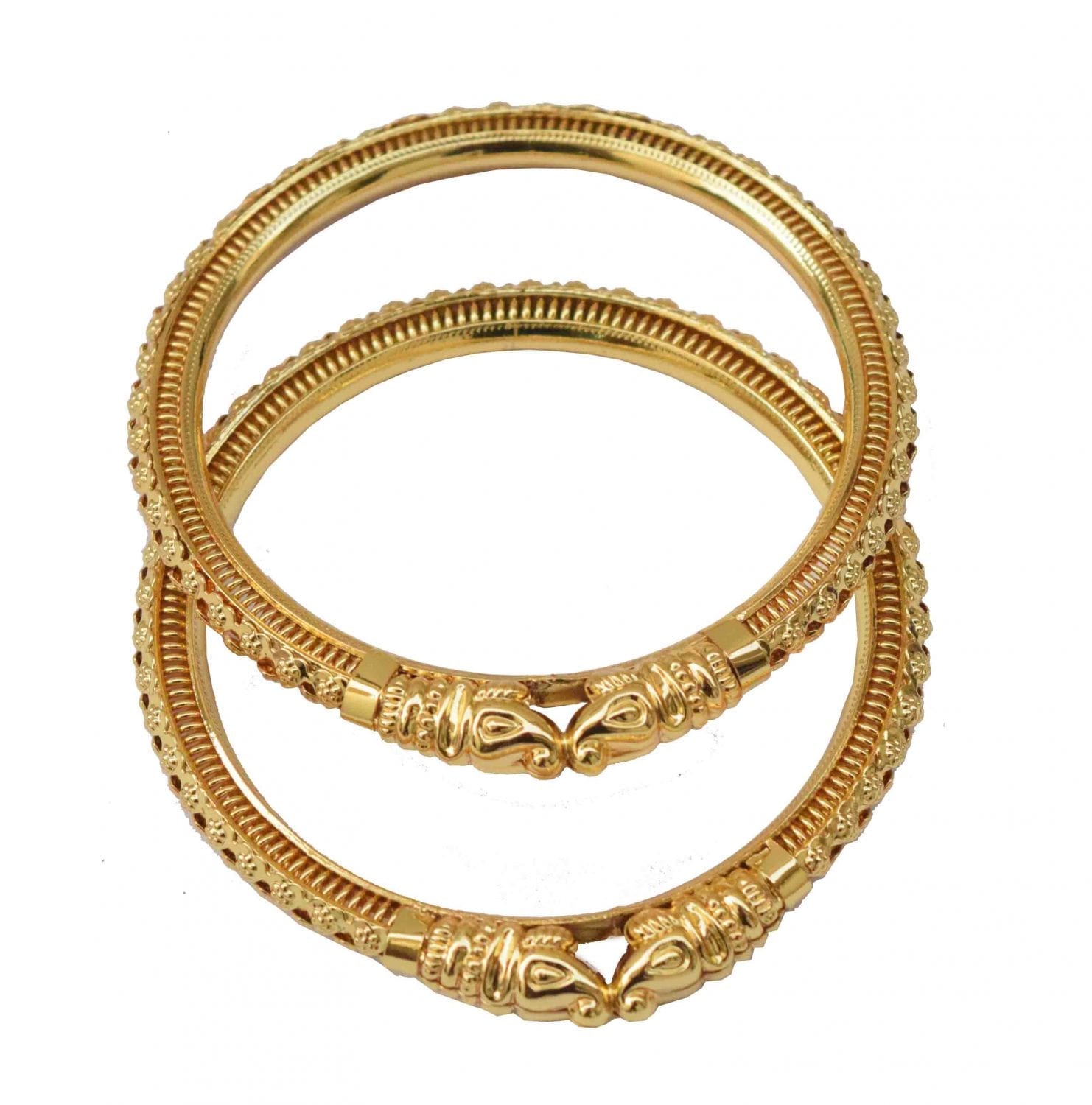 PJ- Sher Muha Golden Kangan Set BN162 – Maharani Style Lion Face Bangles | Punjabi Bridal Jewellery
