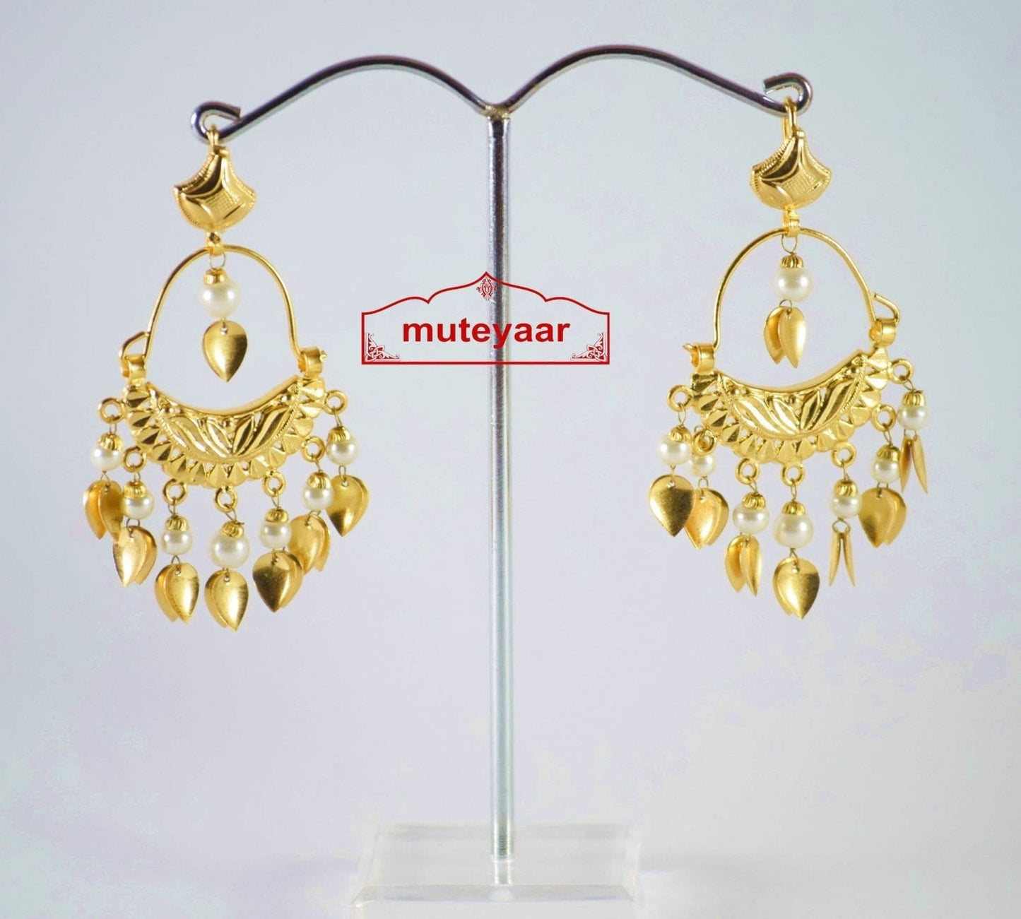 Handmade Gold Plated Punjabi Jhumki Earrings J0190 – Traditional 1.5 Inch Earrings