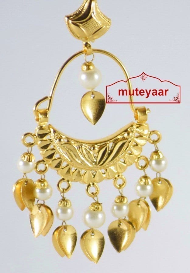 Handmade Gold Plated Punjabi Jhumki Earrings J0190 – Traditional 1.5 Inch Earrings