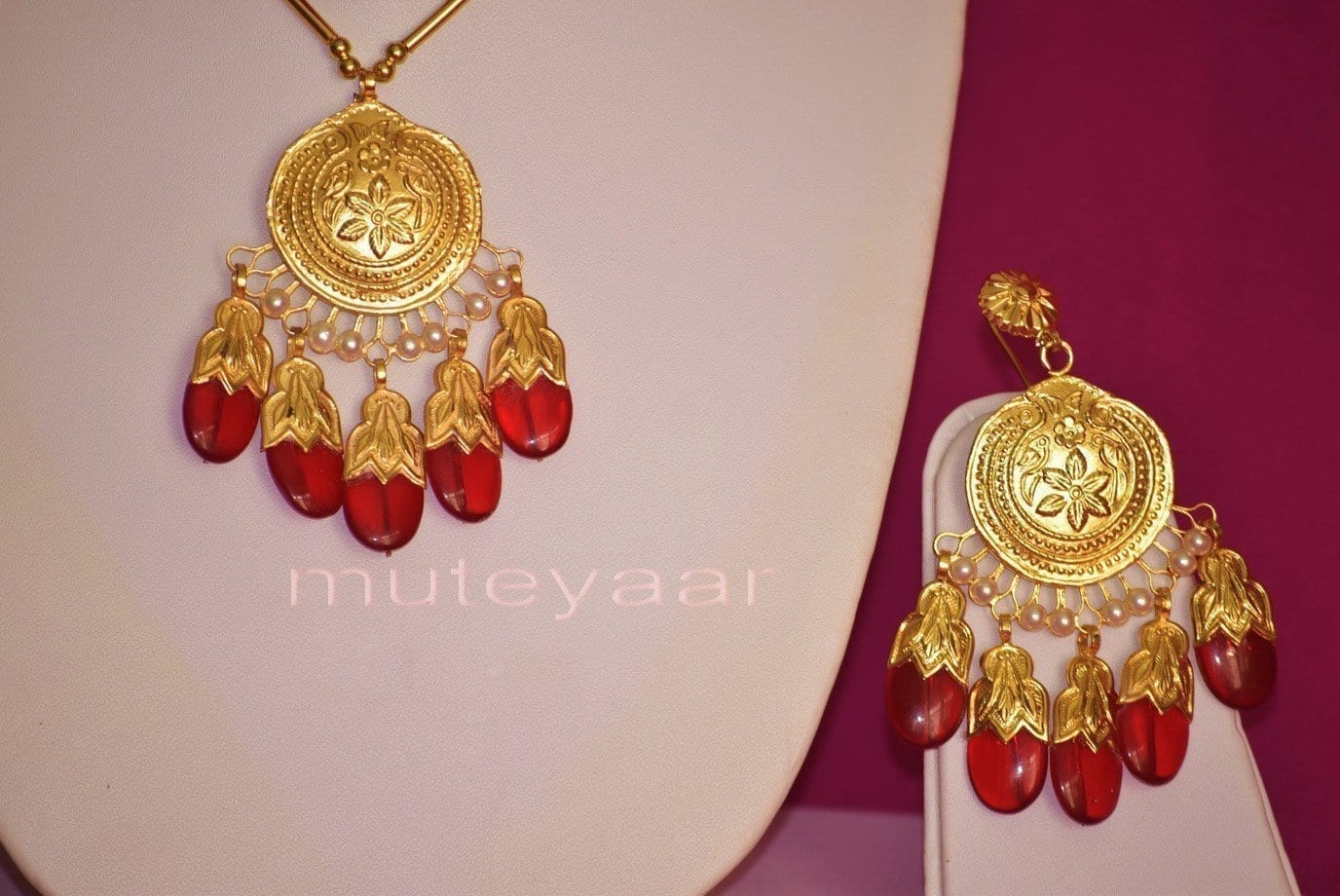 Original Gold Plated Dakh Jewellery Set J0210 | Handmade by Punjabi Artisans