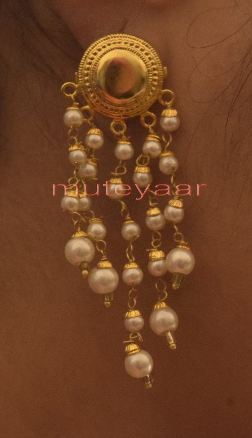Gold Plated Jhallar Tops J0219 – Custom Colour Punjabi Earring Tops 12-15 mm