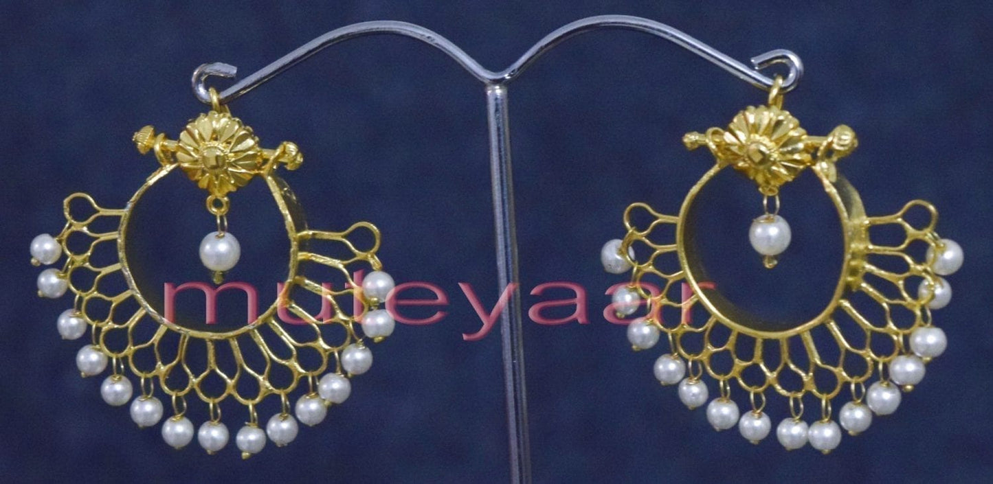 Handmade Gold Plated Punjabi Jhumka J0248 – Traditional 2.5 Inch Custom Colour Earrings