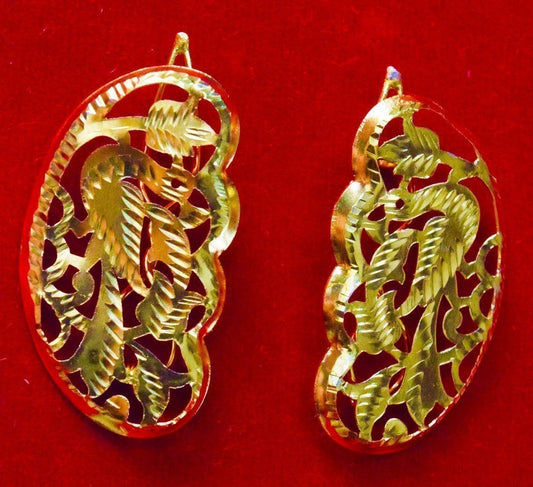 PJ- Gold Polished Party Wear Hair Clips Pair J0358 – Punjabi Golden Hair Pins | Punjabi Bridal Jewellery