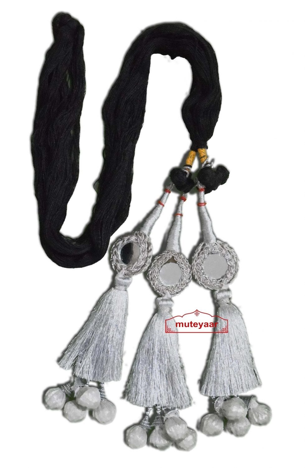 Silver Laddoo Mirrors Paranda – Punjabi Parandi for Silver Embroidered Dress