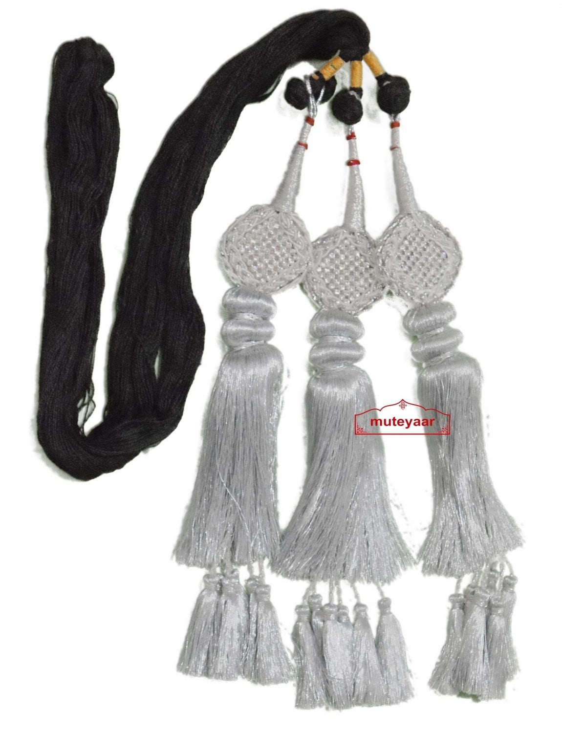 Traditional Punjabi Silver Parandi – Paranda to Match Silver Jewellery & Embroidery