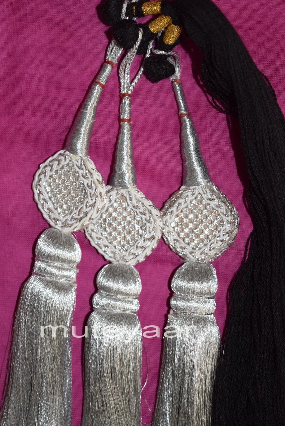 Traditional Punjabi Silver Parandi – Paranda to Match Silver Jewellery & Embroidery