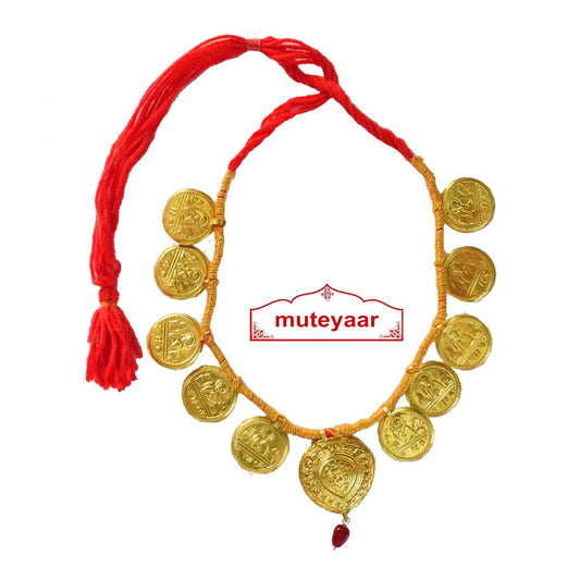 PJ- Big Singh Taweet Haar – Golden Handicraft Punjabi Necklace for Giddha Bhangra | Punjabi Bridal Jewellery